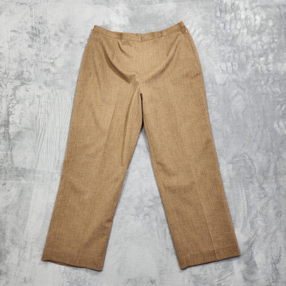 Vintage Alfred Dunner Pants Womens 12 Brown Straight Leg Pull On Stretch‎ Office